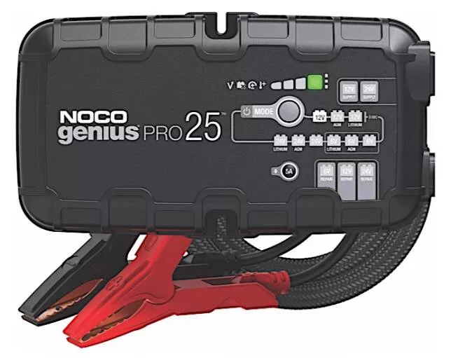 Noco 25-Amp Battery Charger, Battery Maintainer, and Battery Desulfator• GENIUSPRO25