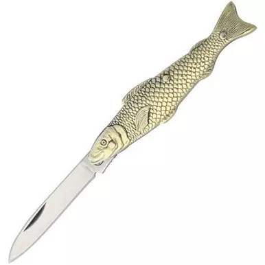 Novelty Cutlery Knife Mirror Finish Stainless Blade Fish Shaped