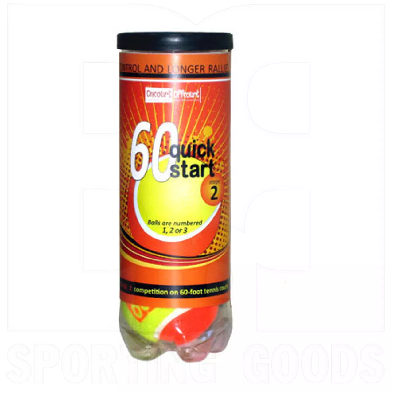 Oncourt Offcourt Quick Start 60 Orange Tennis Balls Can/3