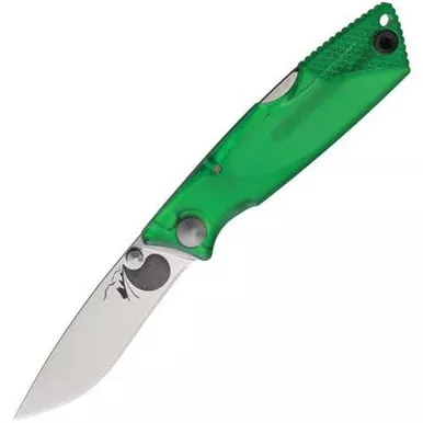 Ontario Lockback Ice Series Green Handle Folding Knife
