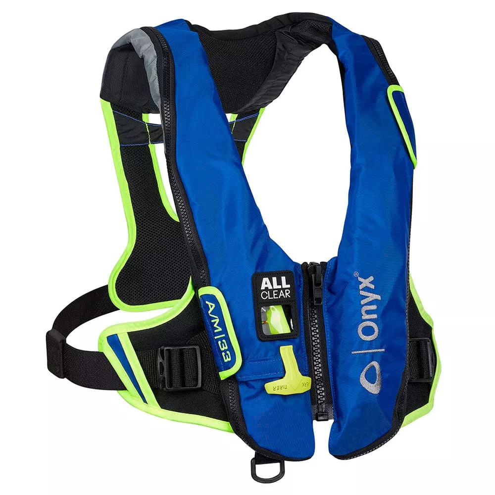 Onyx Impulse A/M-33 All Clear Auto/Manual Inflatable Life Jacket – Blue