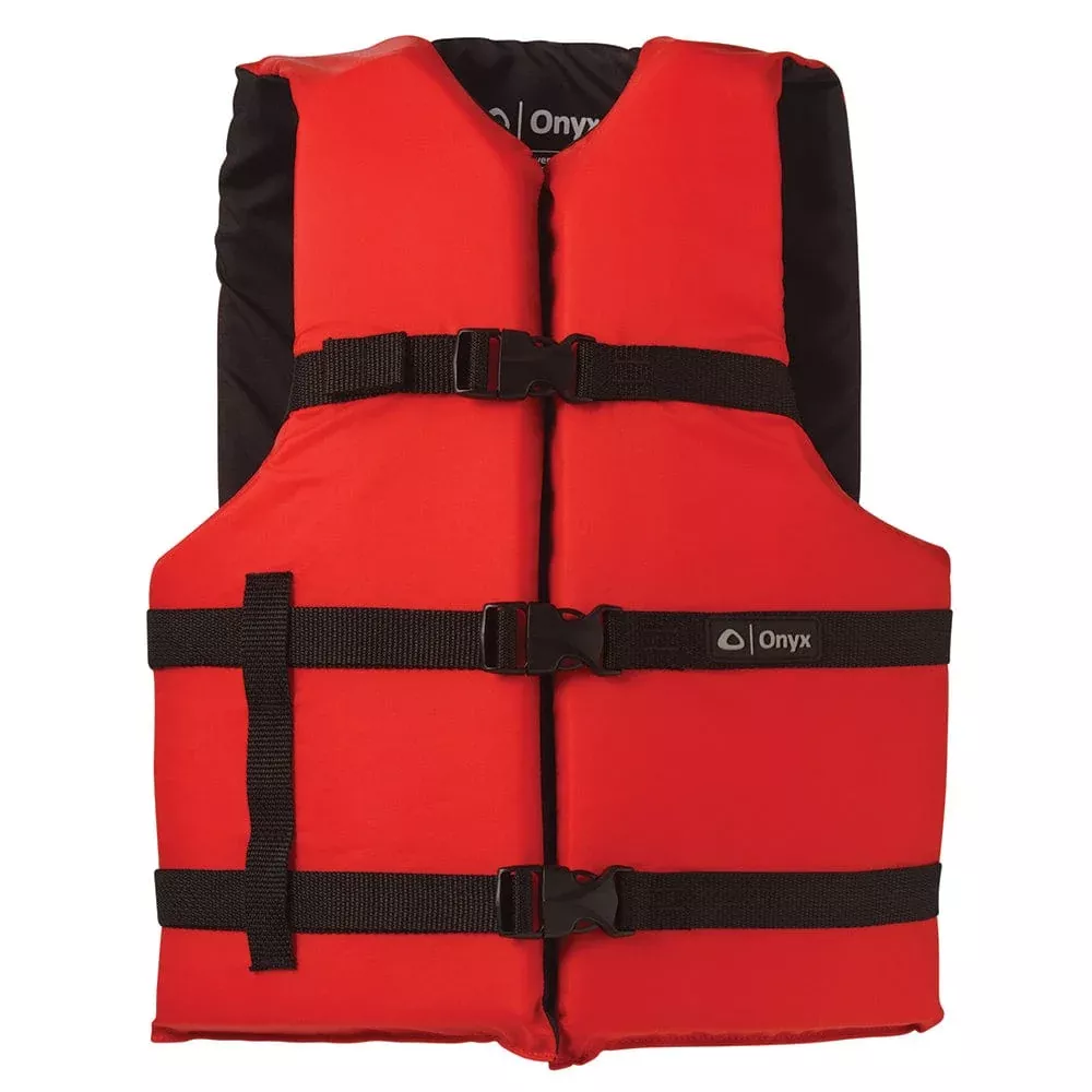 Onyx Nylon General Purpose Life Jacket – Adult Universal – Red