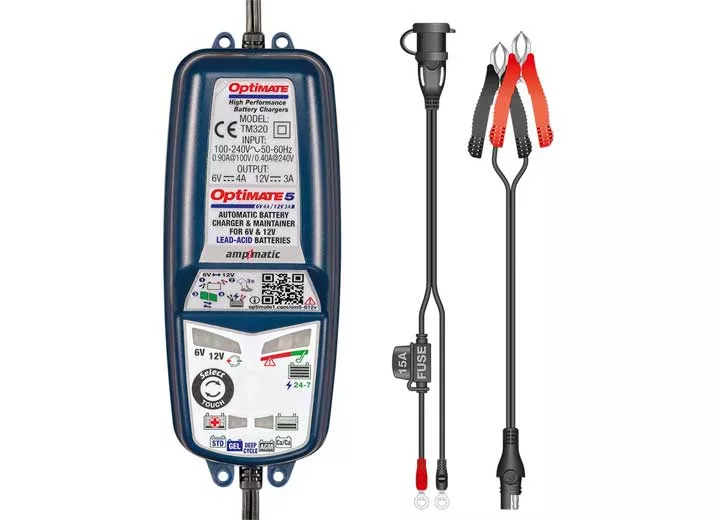 Optimate 5 Select Smart Battery Charger - AC to DC - 6V/12V - 4 Amp/3 Amp• TM-321