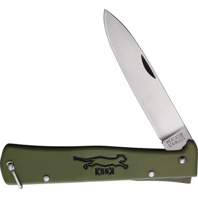 OTTER-Messer Olive Stainless Large Mercator Lockback