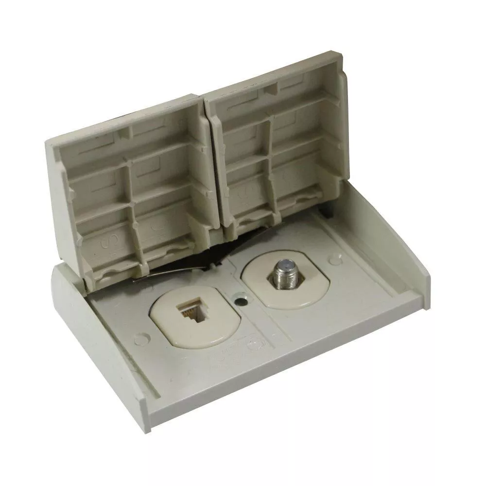 Outdoor TV/Telephone Receptacle - Ivory