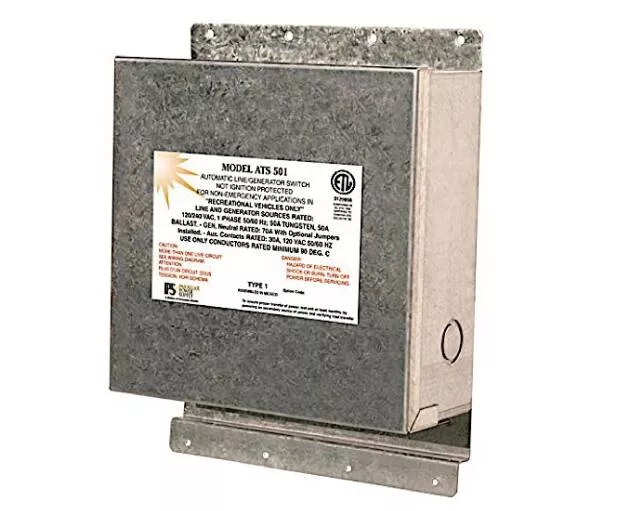 Parallax Power Supply 50 Amp RV Transfer Switch, 120/240VAC• ATS501