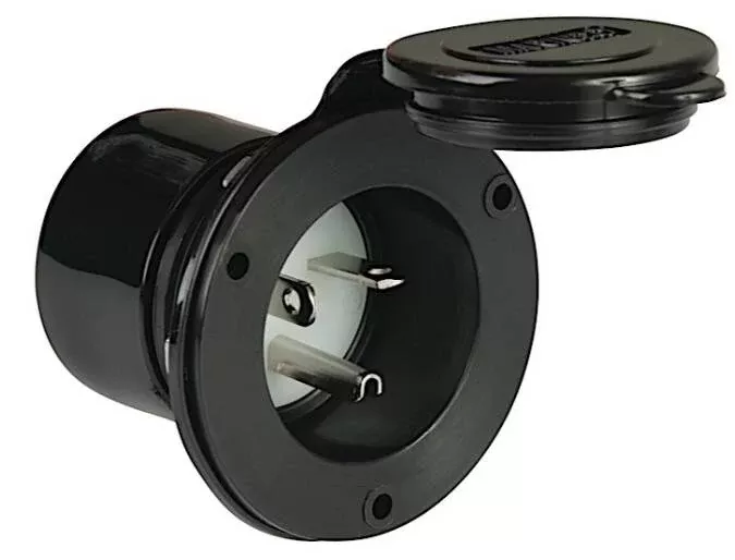 ParkPower 20 Amp Straight Blade Power Inlet Black• 200BBI.RV