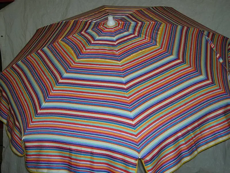 Patio & Beach Umbrella - Blue & Red Multi Stripe