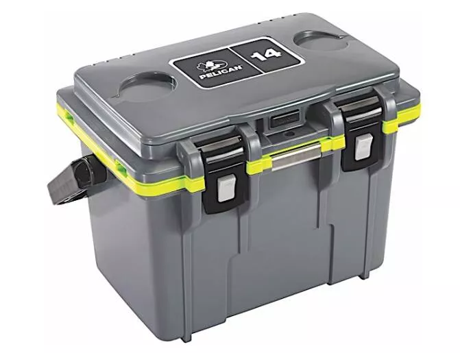 Pelican 14-Quart Personal Cooler – Dark Gray/Green• 14Q-1-DKGRYEGRN