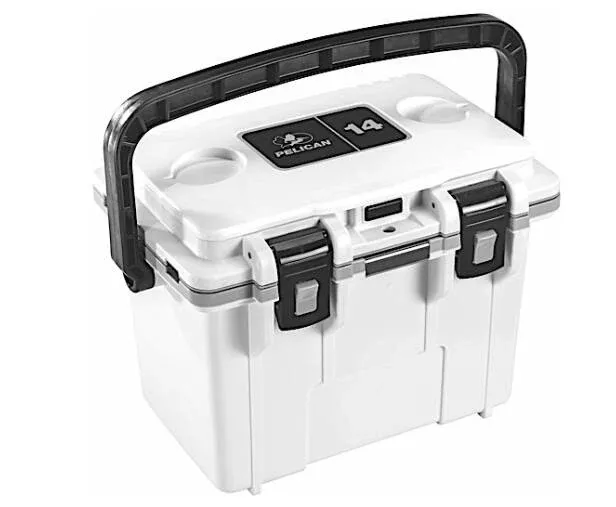 Pelican 14-Quart Personal Cooler – White/Gray• 14Q-1-WHTGRY