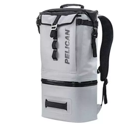 Pelican 19.4-Quart Dayventure Dual Compartment Backpack Cooler – Light Gray• SOFT-CBKPK-LGRY