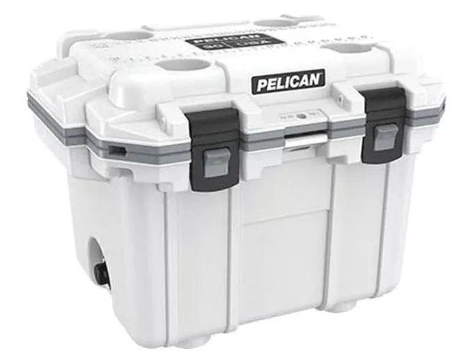 Pelican 30-Quart Elite Cooler – White/Gray• 30Q-1-WHTGRY