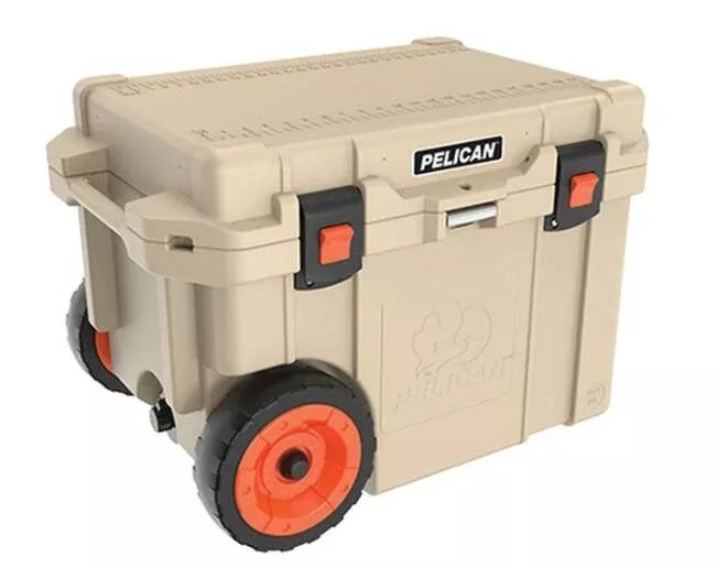 Pelican 45-Quart Elite Wheeled Cooler – Tan• 45QW-2-TAN
