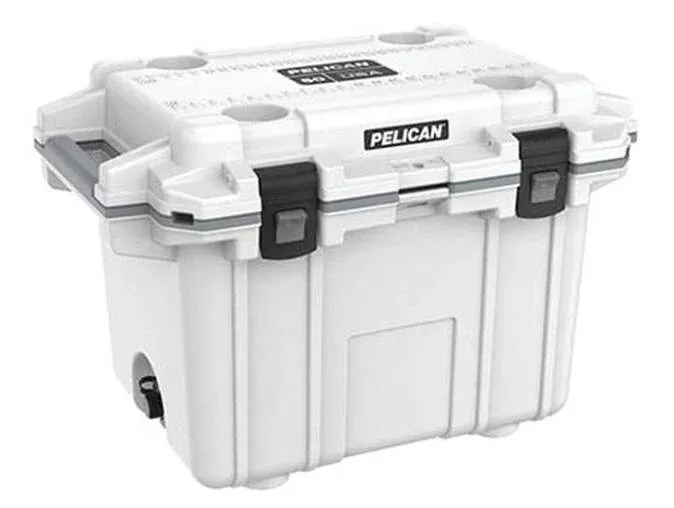 Pelican 50-Quart Elite Cooler – White/Gray• 50Q-1-WHTGRY