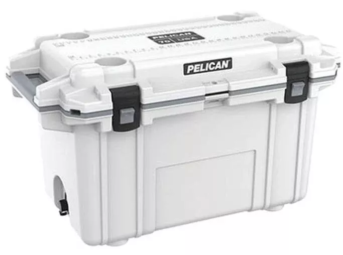 Pelican 70-Quart Elite Cooler – White/Gray• 70Q-1-WHTGRY