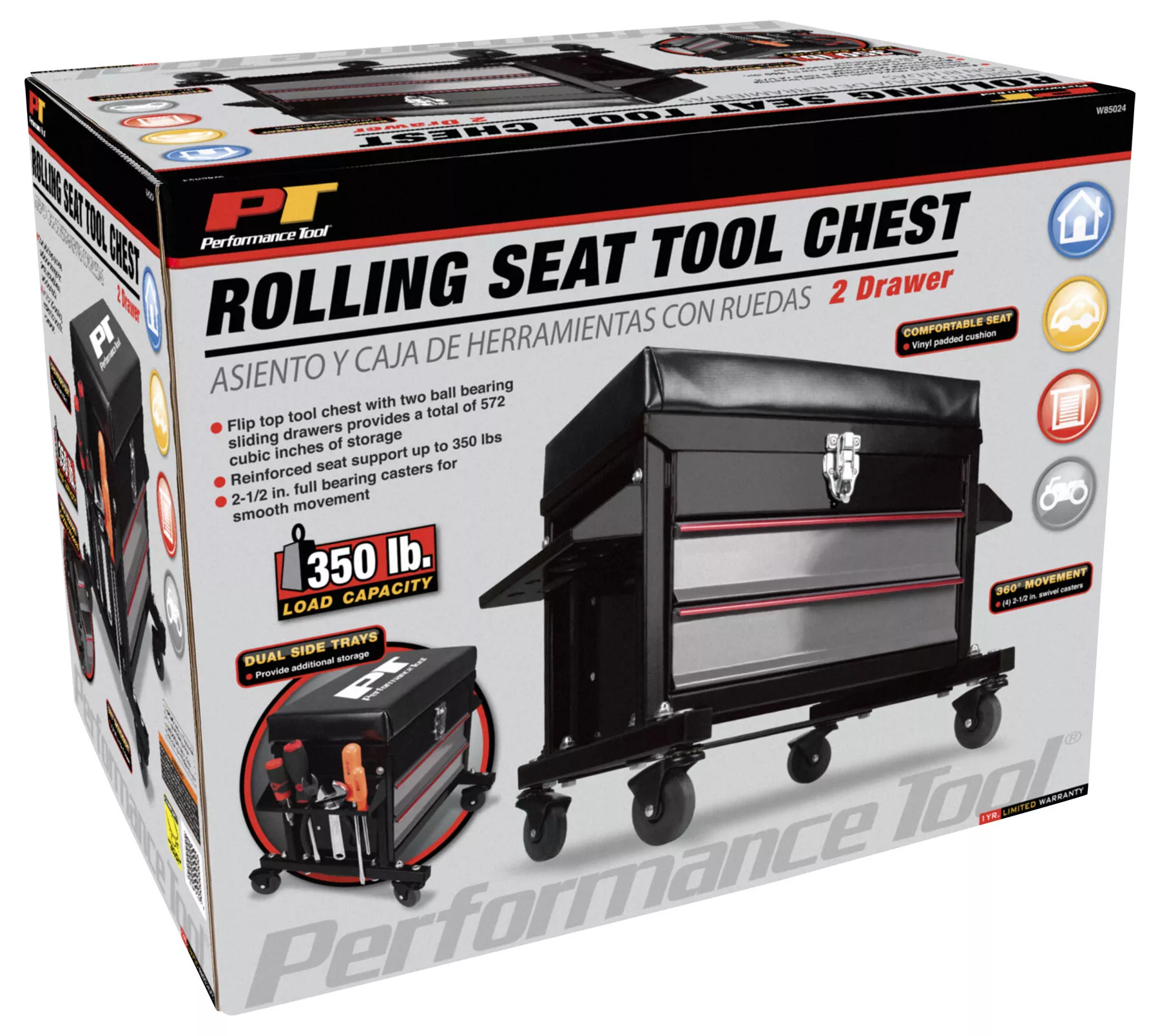 Performance Tool Rolling Seat Tool Chest