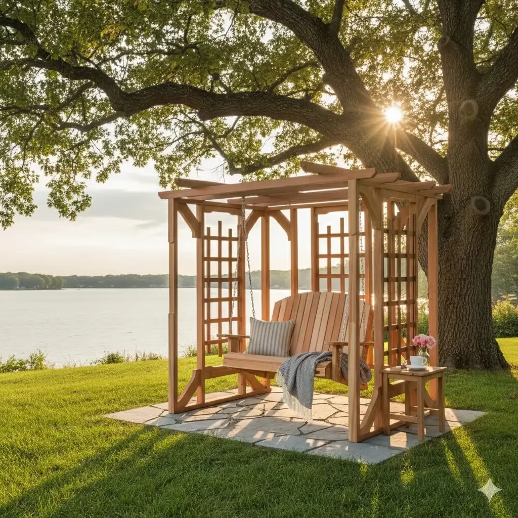 Pergola Cedar Swing Set by All Things Cedar-PO72-S