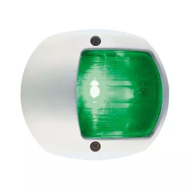 Perko 12V Green LED Side Light, White Housing