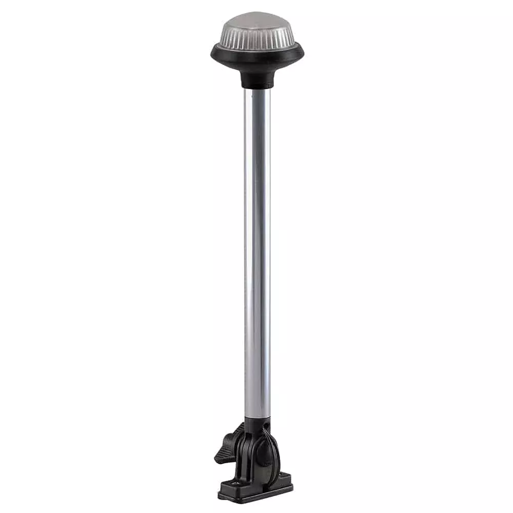 Perko Fold Down All-Round Frosted Globe Pole Light - Vertical Mount - White