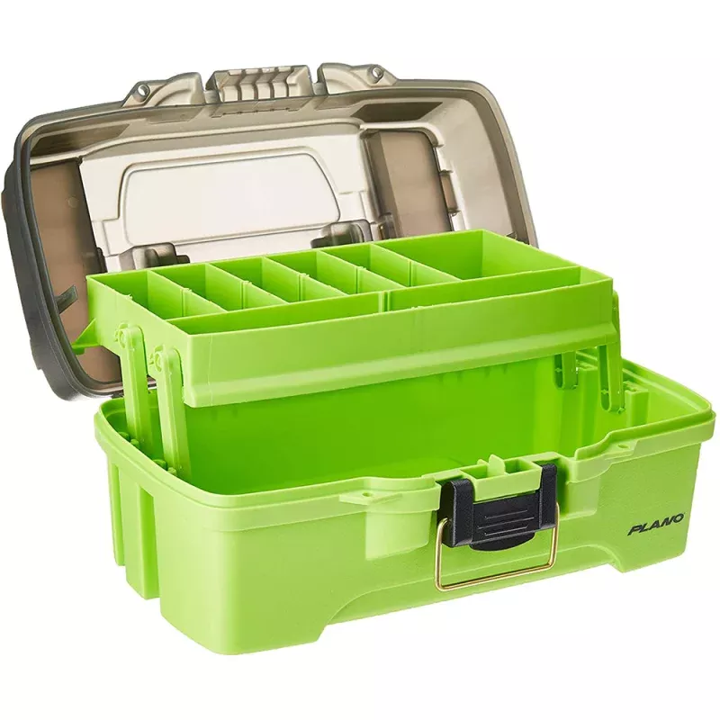 Plano 1-Tray Tackle Box w/Dual Top Access – SmokeBright Green