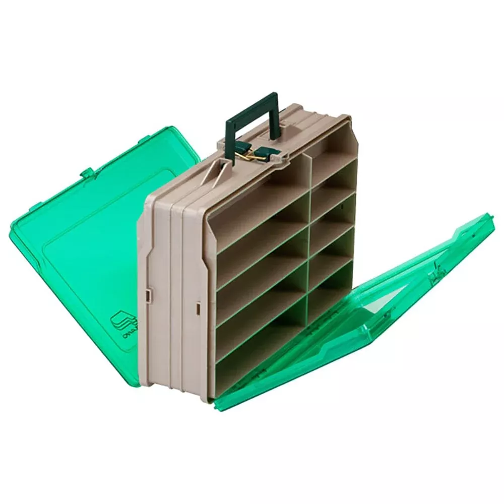 Plano Double-Sided 19-Compartment Satchel – Sandstone & Green
