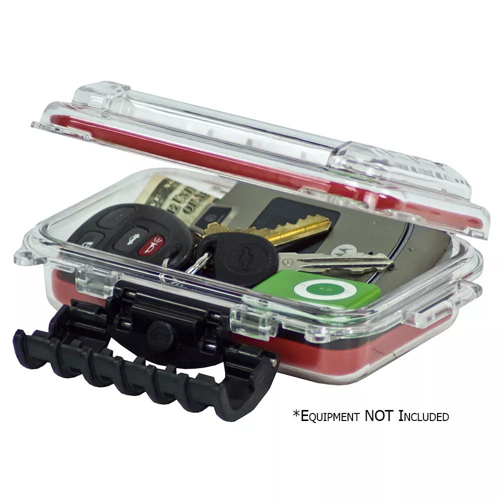 Plano Waterproof Polycarbonate Storage Box – 3449 Size – Red/Clear [144900]
