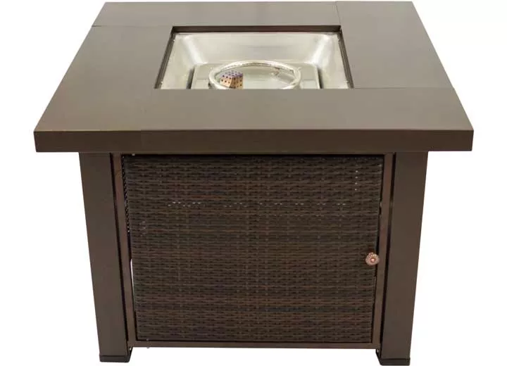 Pleasant Hearth 38″ Rio Wicker & Bronze Propane Fire Pit Table• OFG419T