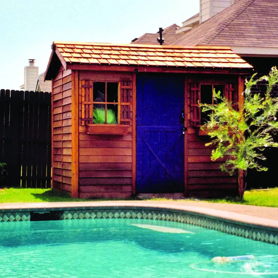 Pool Cabana Shed Kit 12ft x 8ft - Cedar