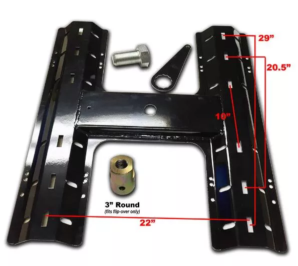 PopUp 5th Wheel Rail Plate for FlipOver Gooseneck Hitches• CAG-FO