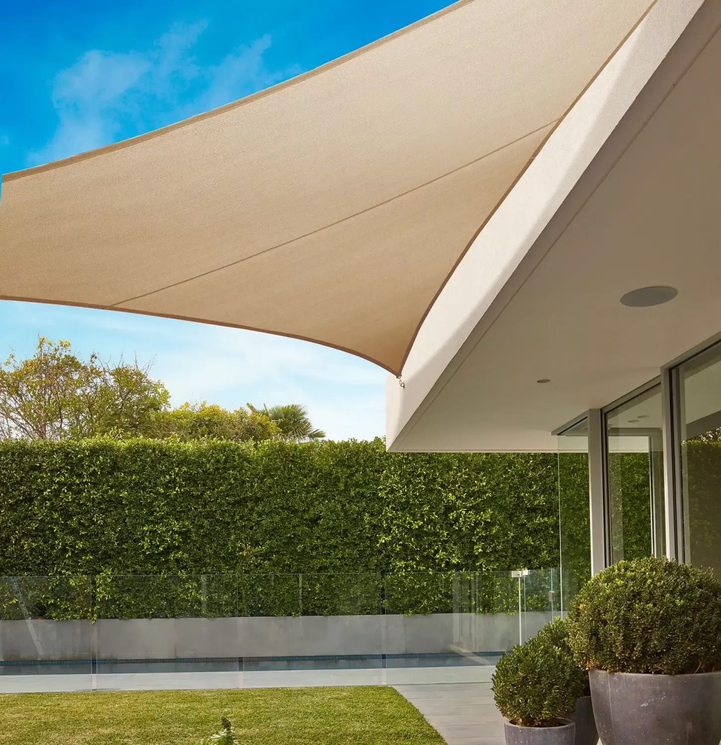 Premium Shade Sail - 16ft-5in Triangle - Ultimate 95% UV Protection by Coolaroo