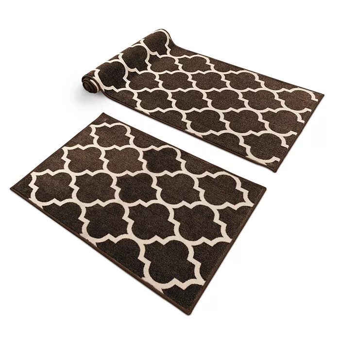 Prest-O-Fit Decorian 2-Piece RV Rug Set, Cocoa Brown