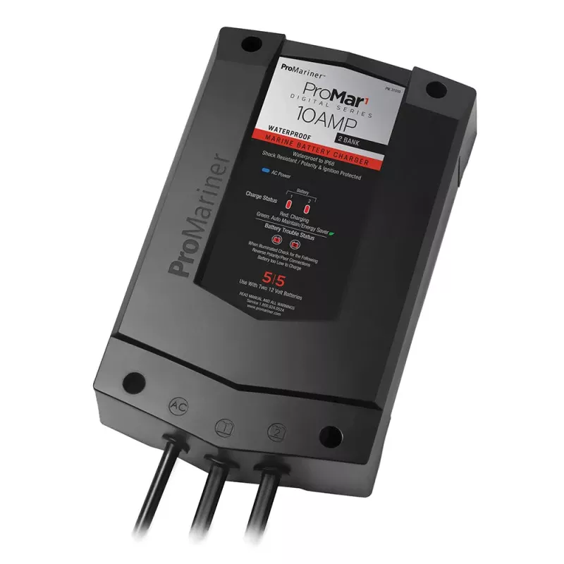 ProMariner ProMar1 DS Digital – 10 Amp – 2 Bank Charger