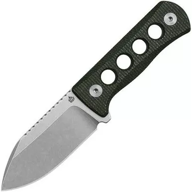 QSP Canary Green Canvas Micarta Fixed Blade Neck Knife