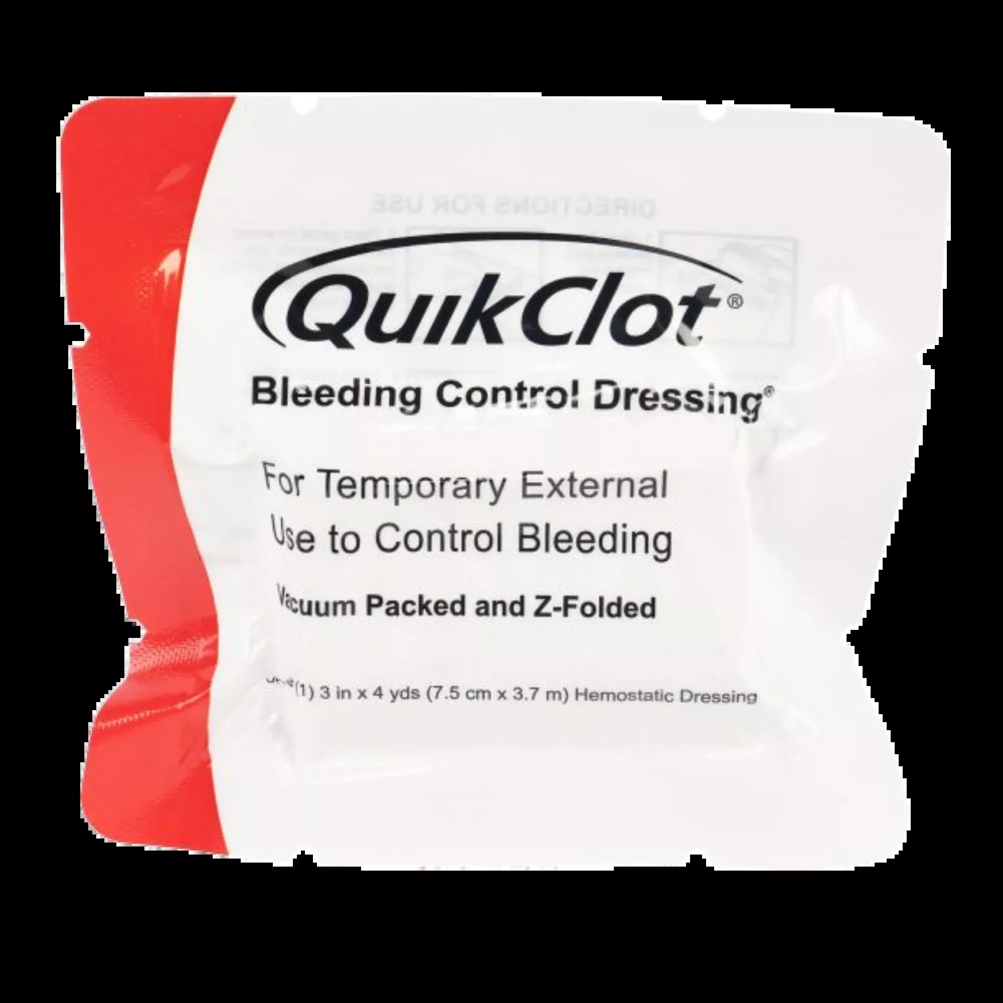 QuikClot Bleeding Control Z-fold Dressing - 3 in. x 4 yd