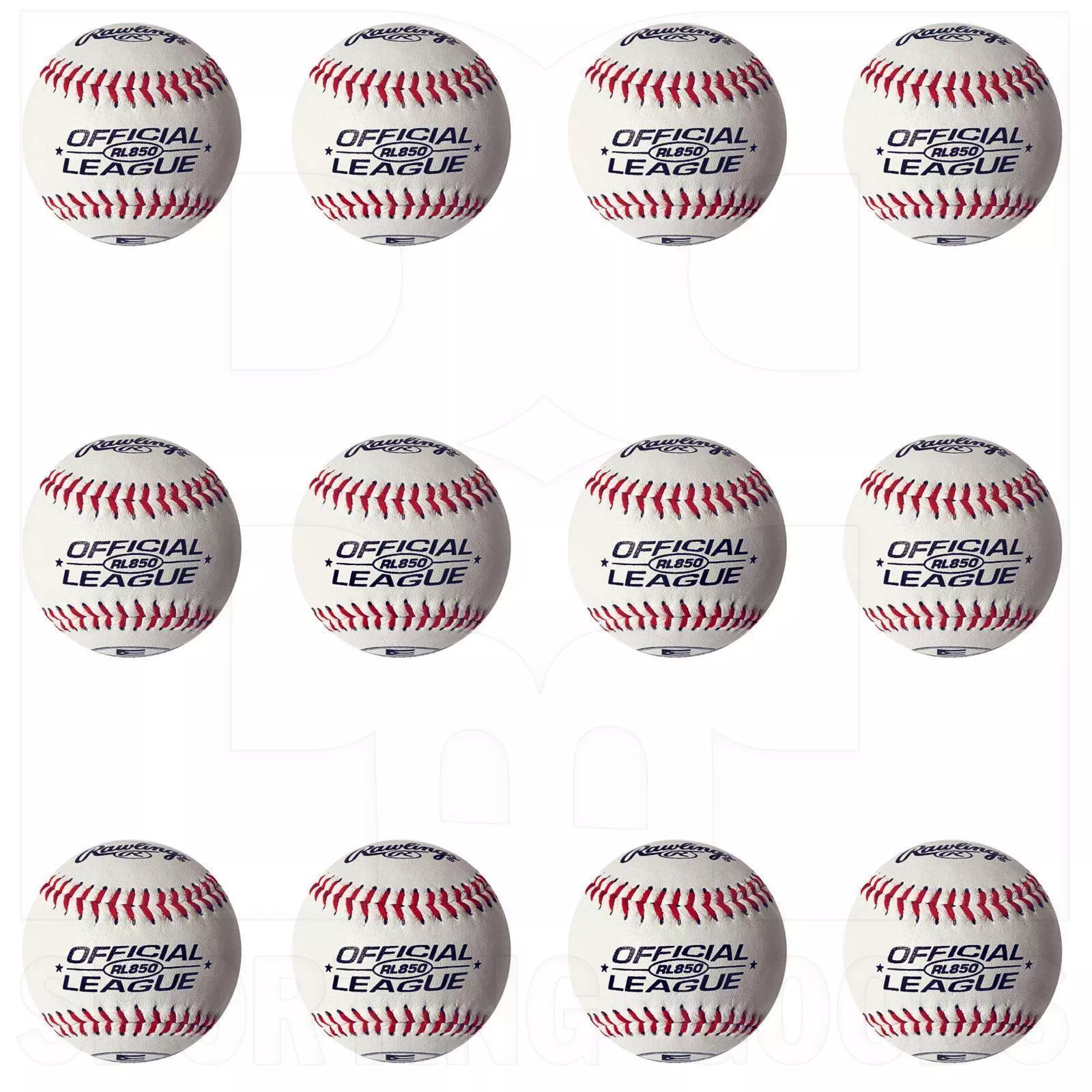 Rawlings Official Pre-Coqui & Coqui League Undersized Solid Cork Center w/ Raised Seams Baseball 8.5" Dozen (5-8 Year)