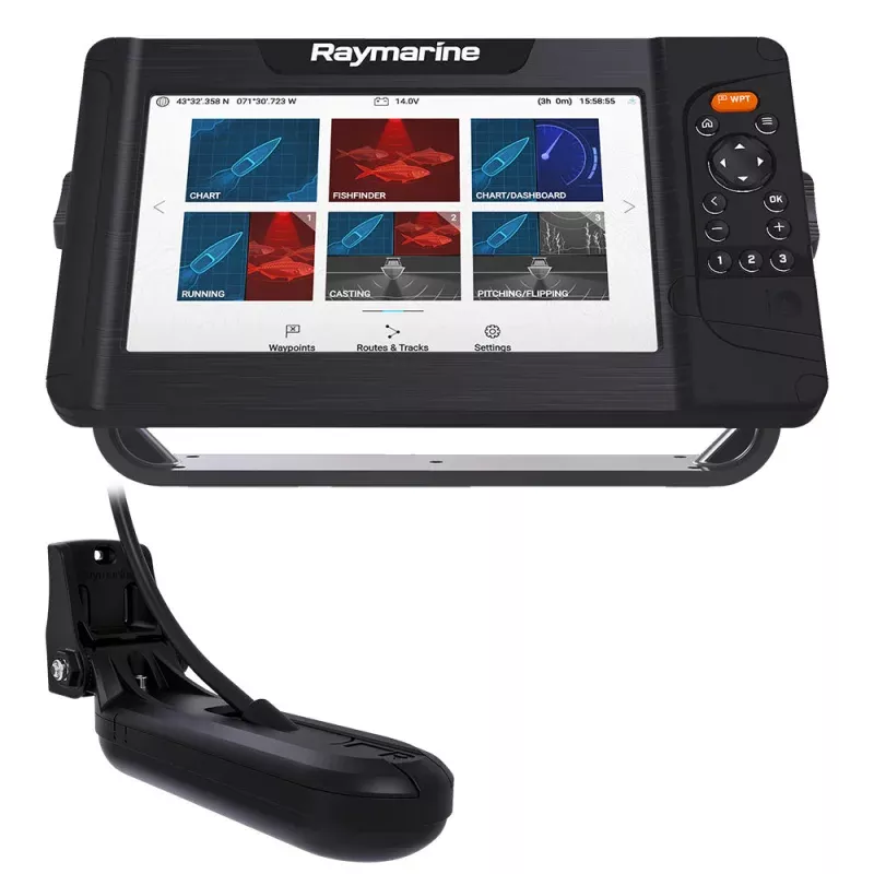 Raymarine Element 9 HV Combo w/HV-100 Transom Mount TransducerLighthouse North America Chart