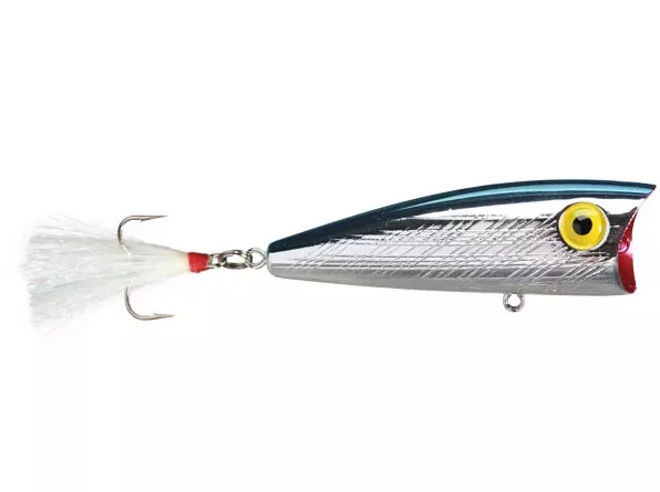 Rebel Pop-R Topwater Bait – 1/4 oz. 2.5″ Silver/Blue
