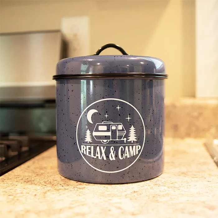 Relax & Camp Tin Cookie Jar