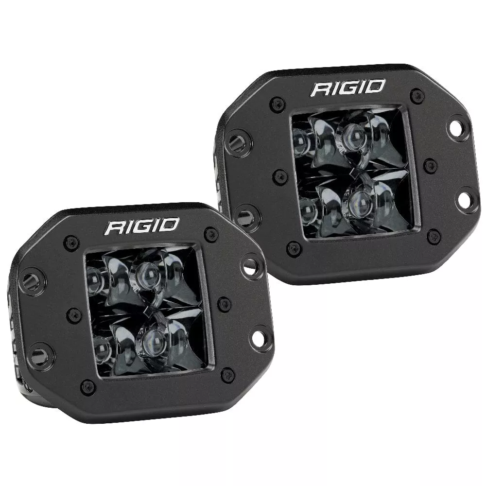 RIGID Industries D-Series PRO Flush Mount – Spot LED – Midnight Edition – Pair – Black