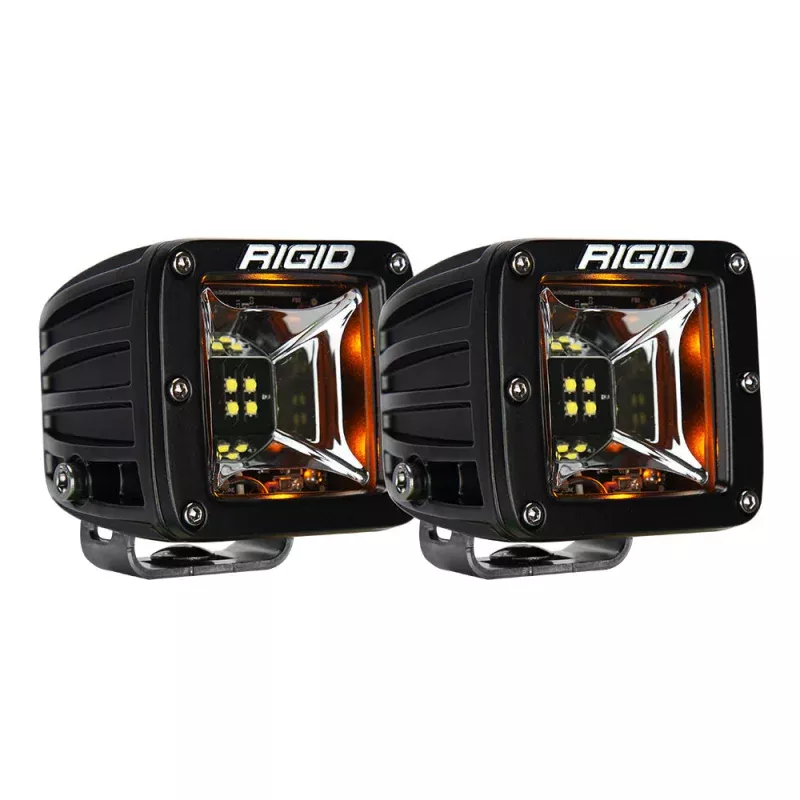 RIGID Industries Radiance Scene Lights – Surface Mount Pair – Black w/Amber LED Backlights