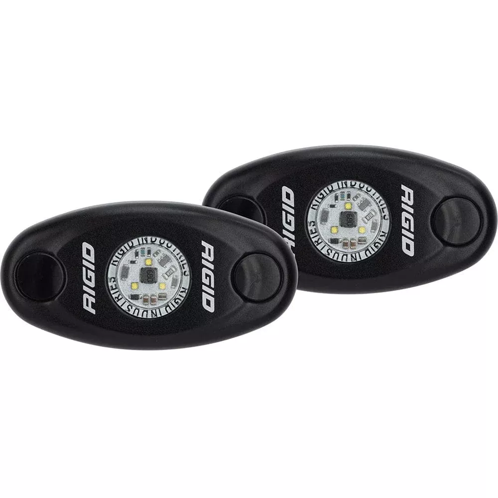 RIGID Industries A-Series Black Low Power LED Light Pair – Neon White