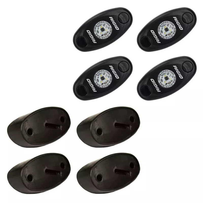 RIGID Industries A-Series Rock Light Kit – 4 Amber Lights – Black