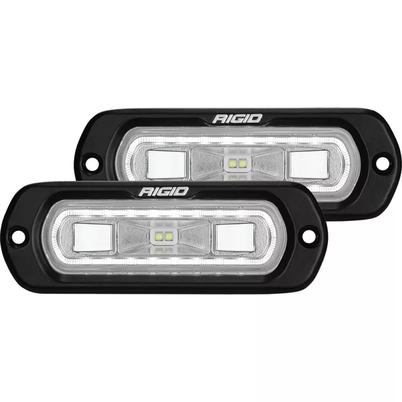 RIGID Industries SR-L Series Flush Mount Spreader Light – Black Housing – White Halo