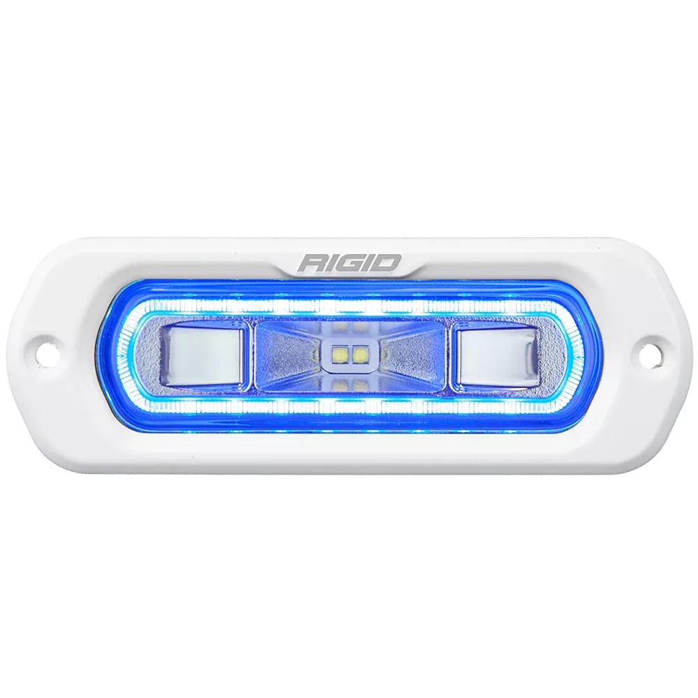 RIGID Industries SR-L Series Marine Spreader Light – White Flush Mount – White Light w/White Halo