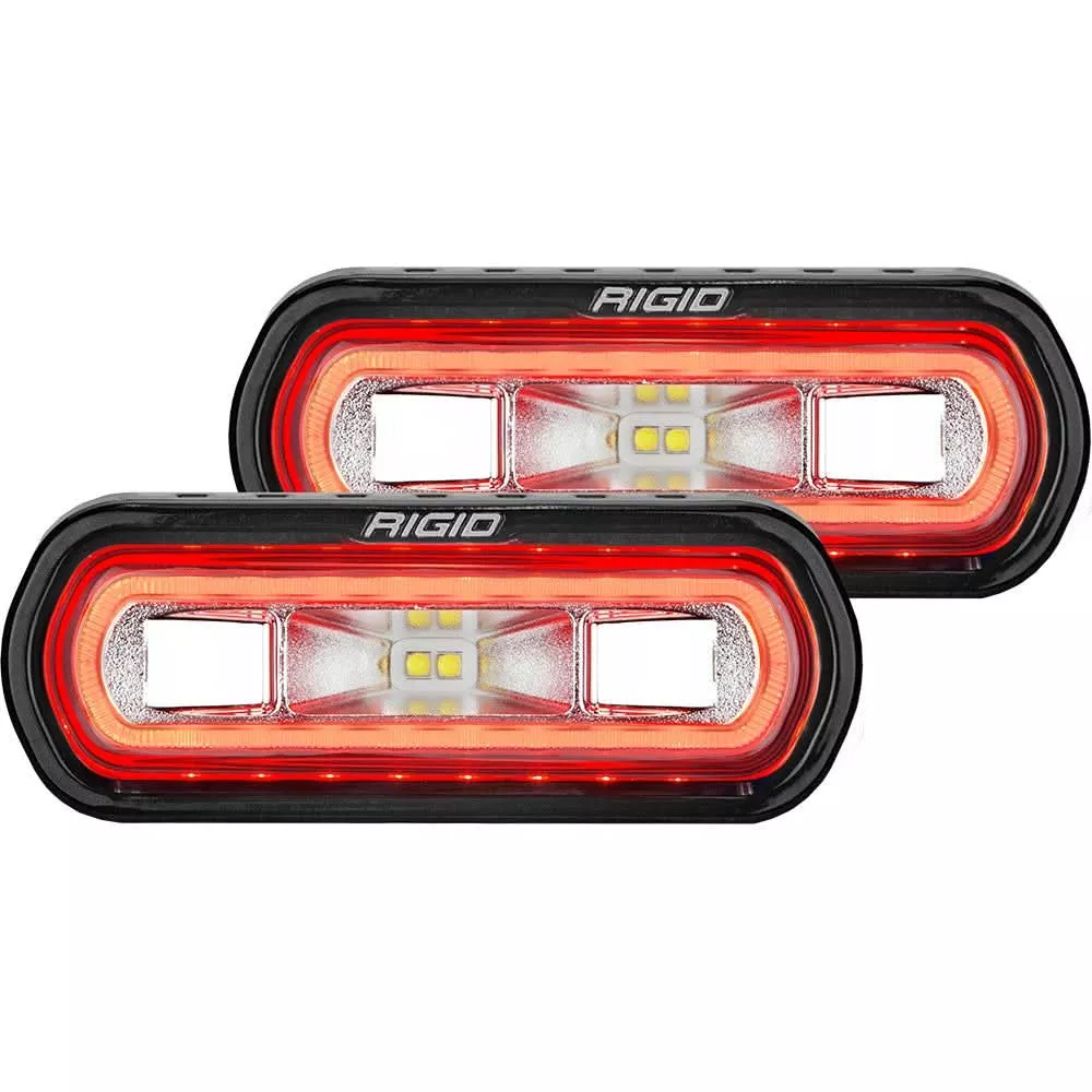 RIGID Industries SR-L Series Surface Mount Spreader Light – Black Housing – Red Halo [53122]
