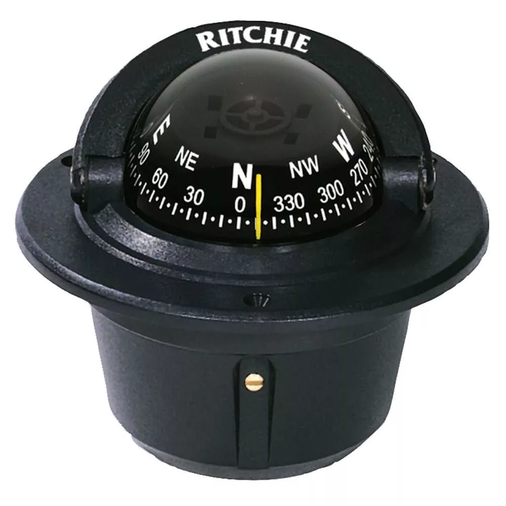 Ritchie F-50 Explorer Compass – Flush Mount – Black | F-50