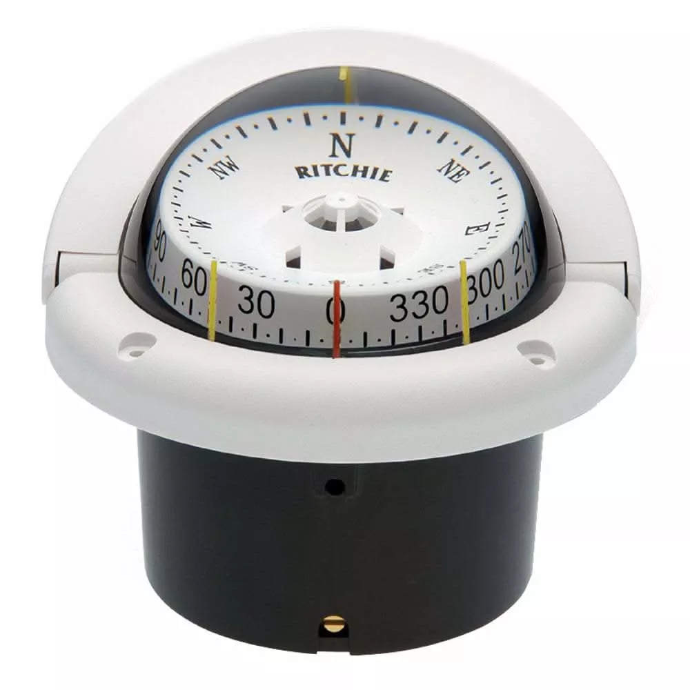 Ritchie HF-743W Helmsman Compass – Flush Mount – White [HF-743W]