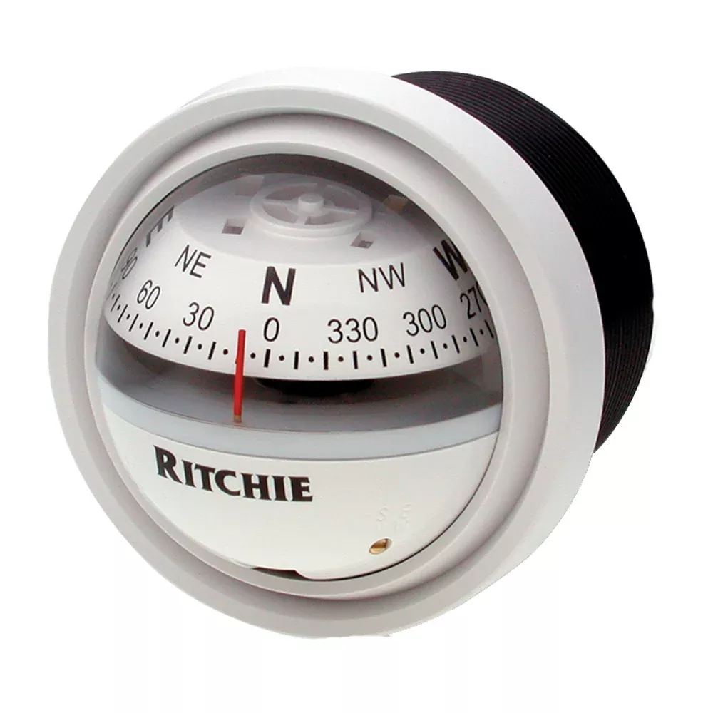 Ritchie V-57W.2 Explorer Compass – Dash Mount – White | V-57W.2