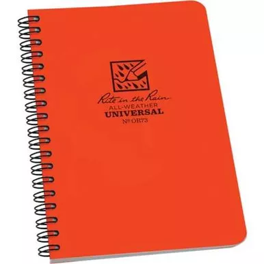 Rite in the Rain Orange Side Spiral Notebook All Weather 4x7