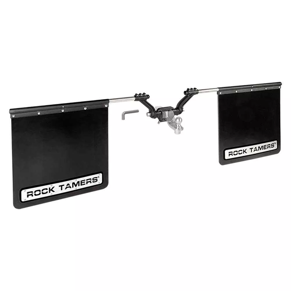 ROCK TAMERS 2.5" Hub Mudflap System - Matte Black/Stainless - 110